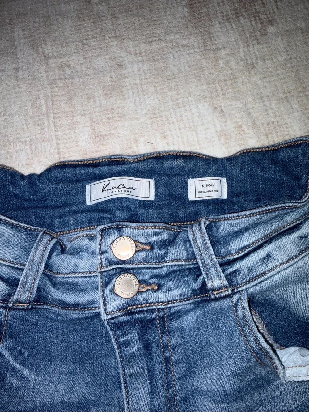 Kancan lighter wash denim shorts